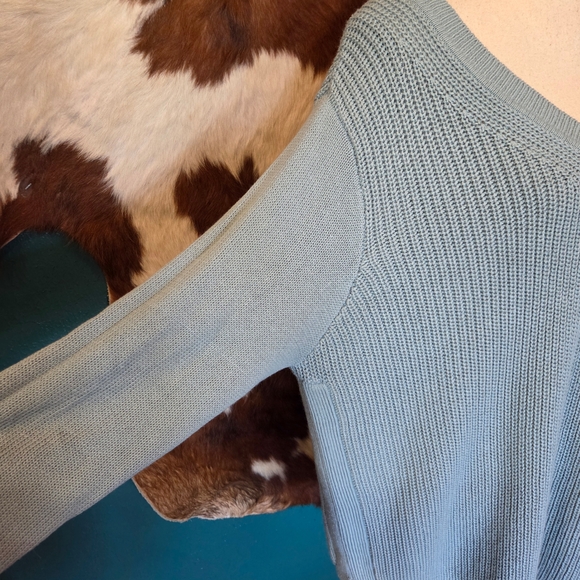 RD Style Soft Blue V-Neck Sweater - Picture 4 of 8